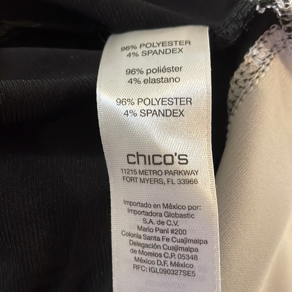 Chico’s asymmetrical black and white short sleeve blouse - Picture 6 of 6